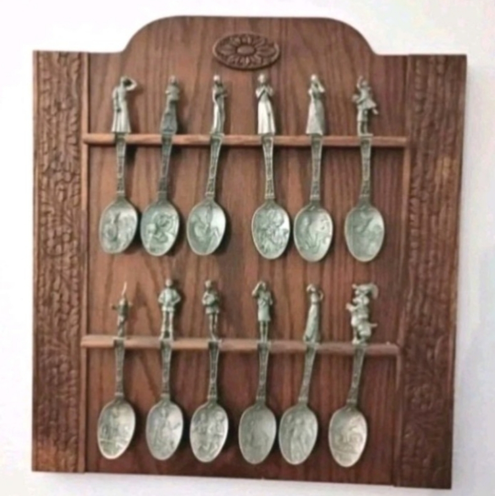 Brothers Grimm 1979 12 Set Pewter Spoons